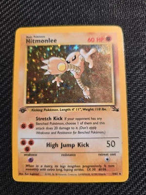Vintage Pokemon Hitmonlee 7/62 Fossil Holo 1st edition mp-hp - Image 1 of 3