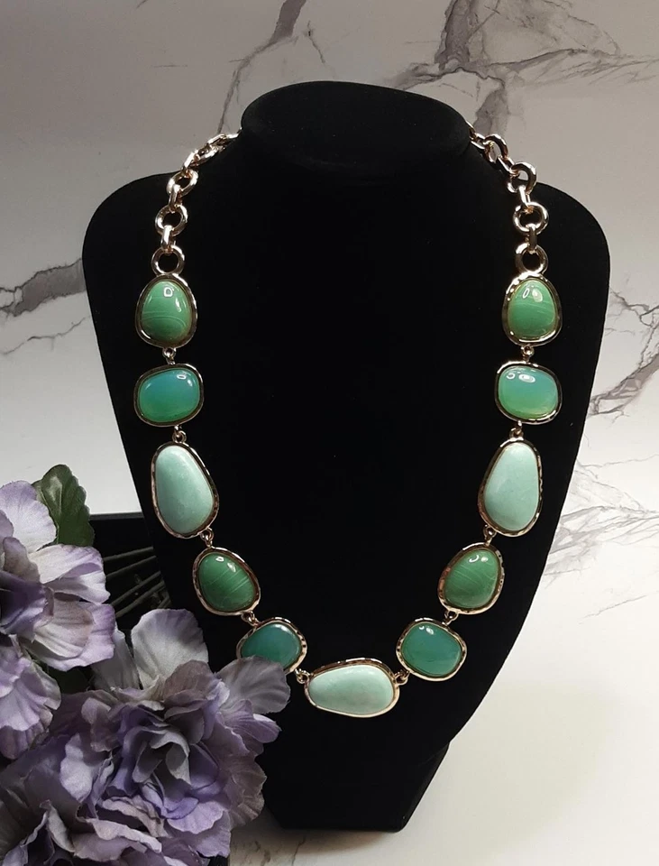 NUEVO Collar Style & Co Oro y Jade Turquesa Declaración Foto 1 de 1