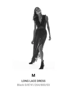 Zara Black Lace Maxi Dress Size M - Picture 1 of 14
