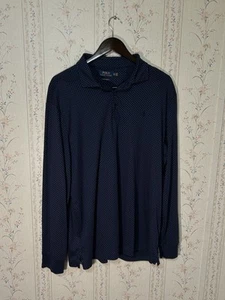 Polo Ralph Lauren Custom Slim Fit Men’s Long Sleeve Polo Shirt Blue Dot Size XL - Picture 1 of 11