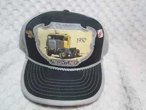 Vtg 1988 1950 Classics Freightliner Trucker Rope Trim Cap Hat Adjustable +2 Pins - Picture 1 of 2