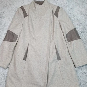 Calvin Klein Jacket Womens XL Gray Wool Blend Coat  Pockets Zip Up Cozy Long - Picture 1 of 13