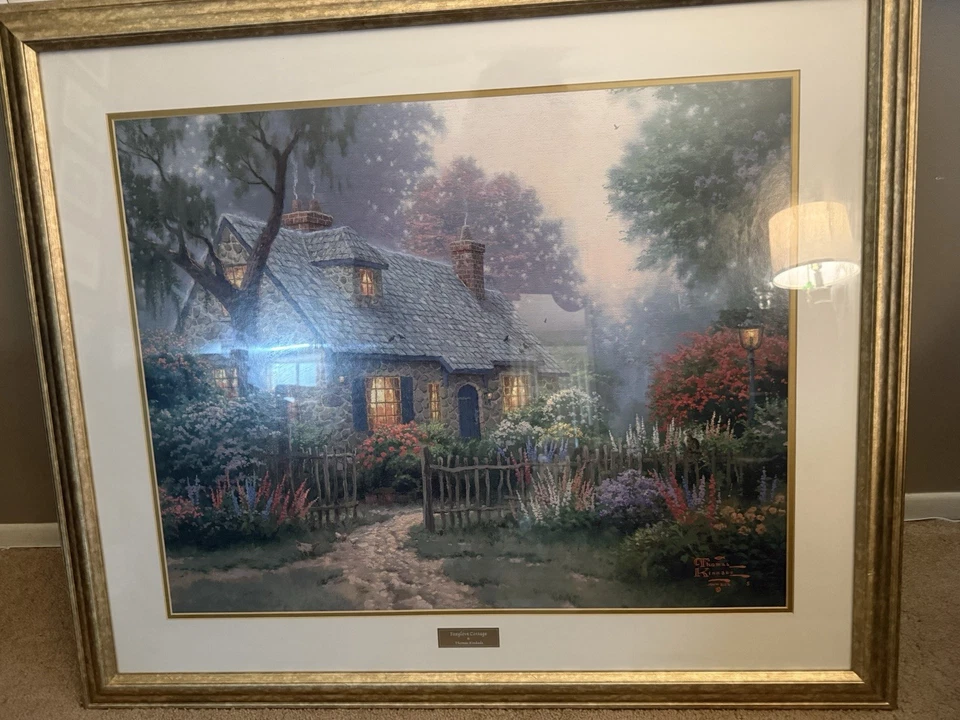 Thomas Kinkade Framed Cottage Art Print With COA - Image 1 of 1