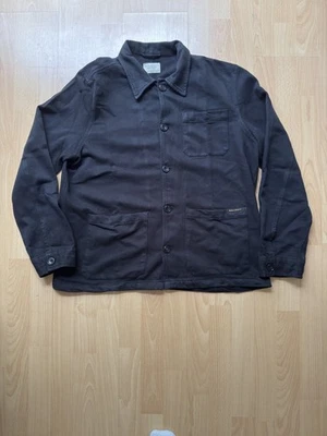Nudie Jeans Black Twill Barney Worker Chore Jacket Size Large L - image 1 of 4