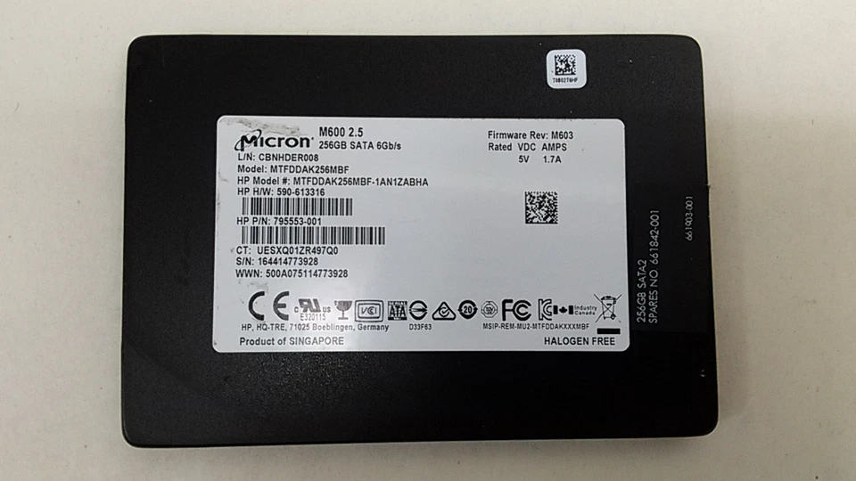 Micron MTFDDAK256MBF M600 256GB 2.5" SATA III Solid State Drive - Image 1 of 3