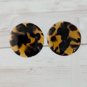 Vintage Stud Earrings Retro Brown & Black Tones Statement - Picture 1 of 5