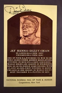 CARDINALS HOF: Dizzy Dean, Firmado Oro HOF Placa PC (Muerto 1974) - Imagen 1 de 2
