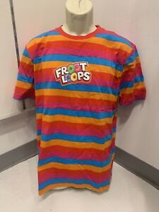 Kelloggs Froot Loops Cereal~ Striped  Short Sleeve T-Shirt ~Mens Large ~ NEW
