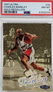 1997 Charles Barkley Fleer Ultra #2G Gold Medallion Houston Rockets Hof PSA 8 - Bild 1 von 2