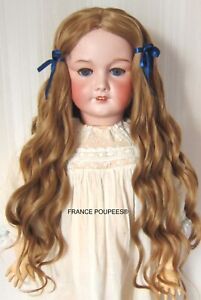 Perruque Jumeau cheveux BLONDS poupée Antique et moderne-Tête 34/36cm (14")