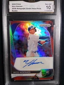 Prizm 2020 Nico Hoerner Cosmic Haze Auto 35/50 GMA 10 - Foto 1 di 2