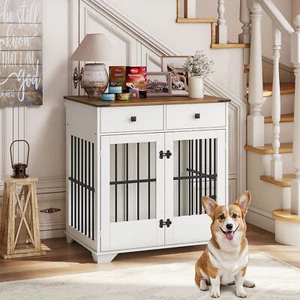 Dog Crate Furniture Dog Kennel Indoor Portable Sturdy Wooden Dog Crate End Table - Picture 1 of 9