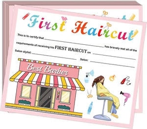 25Pcs First Haircut Certificate 8 X 10Inch Milestone Marker Keepsake Certificate - Picture 1 of 12