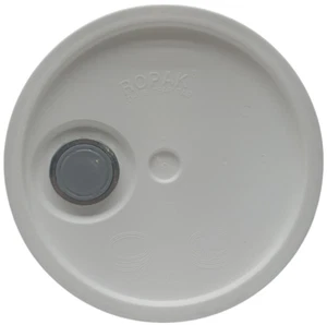 [2x] ROPAK Coperchi per Secchio Bianco da 5 Galloni, Plastica Resistente con Beccuccio Versatore - Foto 1 di 8