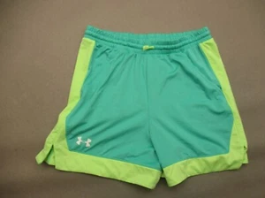 Under Armour HEAT GEAR Size L Girl Green Stretch Waist Pocket Running Shorts 913 - Picture 1 of 6