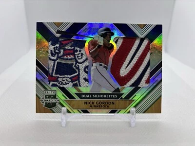 Nick Gordon #/5 Green Dual Minny & St. Paul Sick Patch 2018 Elite Extra Edition - Image 1 of 3