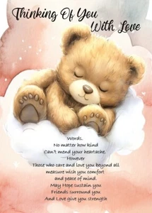 Thinking Of You With Love A5 Card Sympathy For Miscarriage Loss of Baby Design2 - Picture 1 of 3