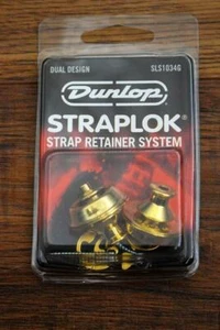 Dunlop Straplok SLS1034G Dual Design Strap Lock Gold Straplock Retainer - Picture 1 of 2