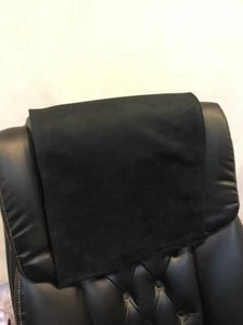 Cubierta reclinable de reposacabezas gamuza imitación negra 14x30 sofá amor silla de asiento - Imagen 1 de 1