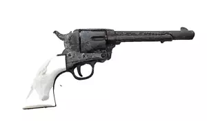 Giocattolo vintage "Marx" miniatura sei tiratori Colt revolver metallo lungo 3,5" - Foto 1 di 8