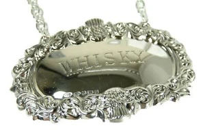 BROADWAY & Co - Sterling Silver - Thistle DECANTER / Wine Label - WHISKY - Picture 1 of 4