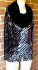 Haut en tricot à manches longues multicolore noir métallisé M