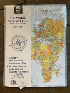 Rand McNally Signature Edition Political Wall Map 50” x 32” Folded New - Picture 1 of 2