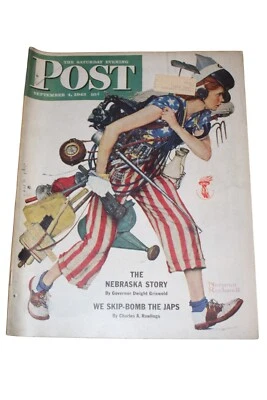 Rosie to the Rescue Sept 4 1943 WWII Norman Rockwell Full Saturday Evening Post - Image 1 of 4