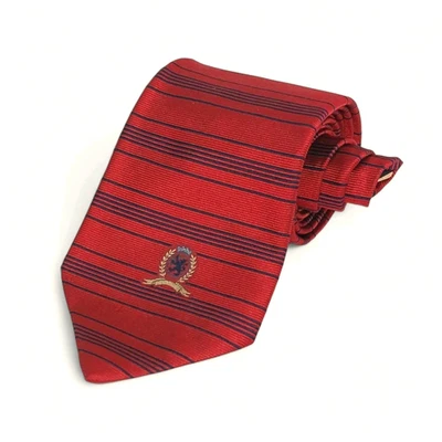 Corbata de seda Tommy Hilfiger vintage hecha en EE. UU. a rayas roja 57 pulgadas Foto 1 de 4