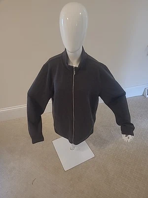 Chaqueta deportiva Karen Scott para mujer L gris cremallera completa manga larga bolsillos suéter Foto 1 de 4