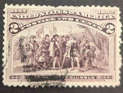 US Sc. # 231 - Variedad de sombrero roto - Desembarco de Colón  Foto 1 de 2