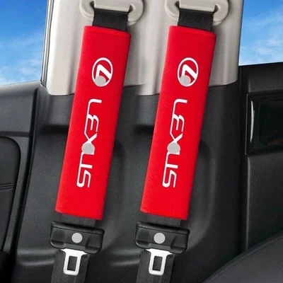 2 Piezas Adecuado para Accesorios de Almohadilla de Hombro Cinturón de Seguridad de Coche LEXUS, Negro/Rojo Foto 1 de 4