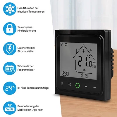 Touchscreen Intelligentes wifi LCD Thermostat Fußbodenheizung Programmierbar Neu - Bild 1 von 4