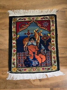 Persian Hand Woven Tapestry Wall Hanging Art Wool Rug 12" x 15" - Picture 1 of 3
