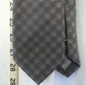 Canali Italian Gray Blue Gold Diamond Designer Classic Men's Silk Tie Necktie - Picture 1 of 5