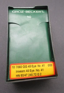 100 Pcs Groz-Beckert HN 80/ 47.240. 72 G 2 41 INSEAM NEEDLE 45 EYE *NEW* - Picture 1 of 3