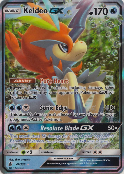 Keldeo-GX - 47/236 Ultra Rare Unified Minds NM Pokemon TCG - Image 1 of 1