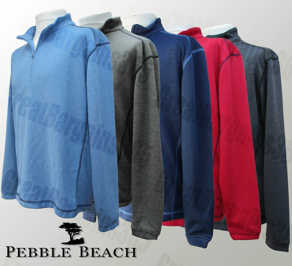 Men's Pebble Beach Pullover Golf Jumper Sweater 1/4 Zip Red S M L XL BNWT  - Image 1 of 4