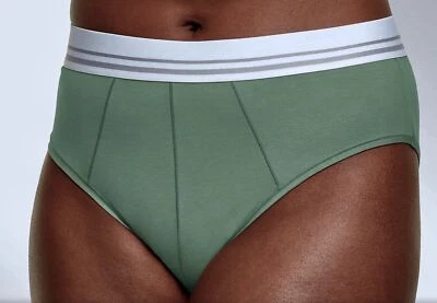 Braguita de bikini MAIDENFORM súper suave de algodón elástico verde cintura alta para mujer talla M 6 Foto 1 de 4