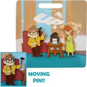 Disney Store Up Pin Set Trading Badge Carl Ellie Paradise Falls Jar Pixar Moving - Picture 1 of 6