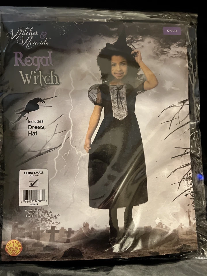 Rubie's Witches & Wizards Regal Witch Child Costume XS (3-4) Dress & Hat toddler