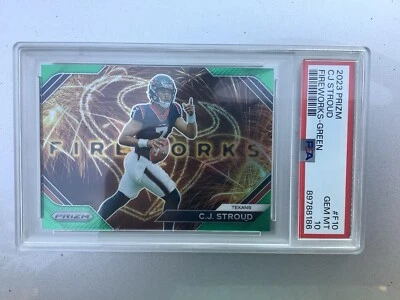 2023 Panini Prizm - Fireworks Green  #F-10 C.J. Stroud (RC) PSA 10 - Image 1 of 2