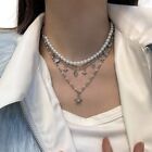 Elegant Pearls Beaded Clavicular Chain Stackabe Zircon Star Pendant Necklace
