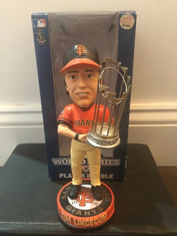 Tim Lincecum San Francisco Giants 2012 World Series Trophy Orange Bobblehead Cover