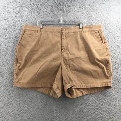 Pantalones cortos chinos Lane Bryant para mujer 24 (46x5,5 reales) marrón mezcla de algodón tiro alto Foto 1 de 4