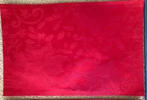 6 GUC HOLIDAY CHRISTMAS PLACEMATS RED DAMASK - Picture 1 of 6
