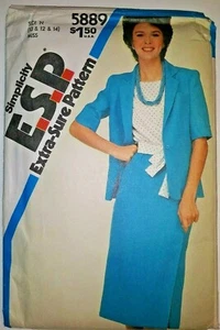Simplicity Skirt, Top, Sash & Unlined Jacket ESP Pattern # 5889, Size N - Uncut - Bild 1 von 1