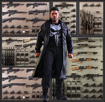 1/6 Armory Backdrop 15"x15" - Para figuras 1/6 Gangsters Kingdom Keanu Punisher - Imagem 1 de 4