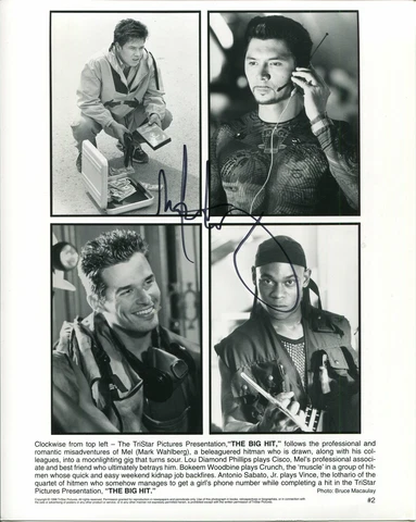 Mark Wahlberg The Big Hit Signed Autograph Original Press Movie Photo Cover