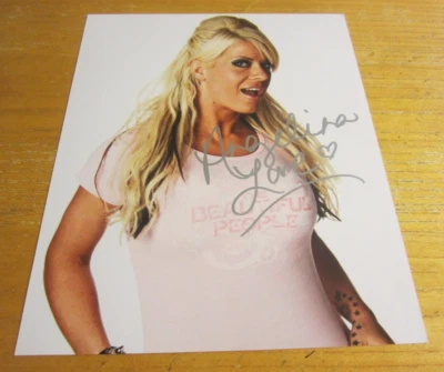Angelina Love Wrestler Autografiada Firmada 8X10 Foto Lucha Libre TNA/WWE/ROH HOF Foto 1 de 2